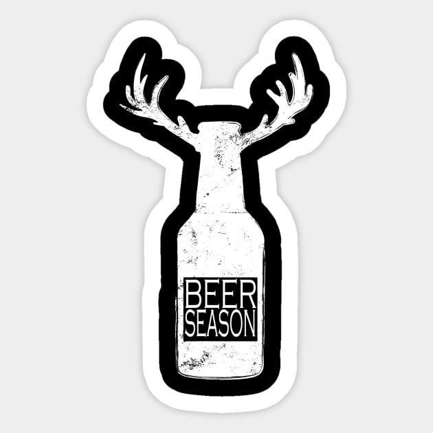 Beer Season Beer Bottle With Deer Antler Funny Beer Drinker Sticker by FONSbually